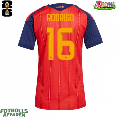Spanien Rodri Hernandez #16 Hemmatröja Kvinnor VM 2026 Kortärmad